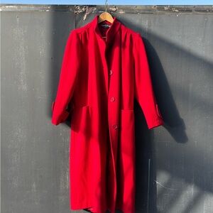 Vintage "Lady in Red" Style VI Ltd. Pure Wool Maxi Coat